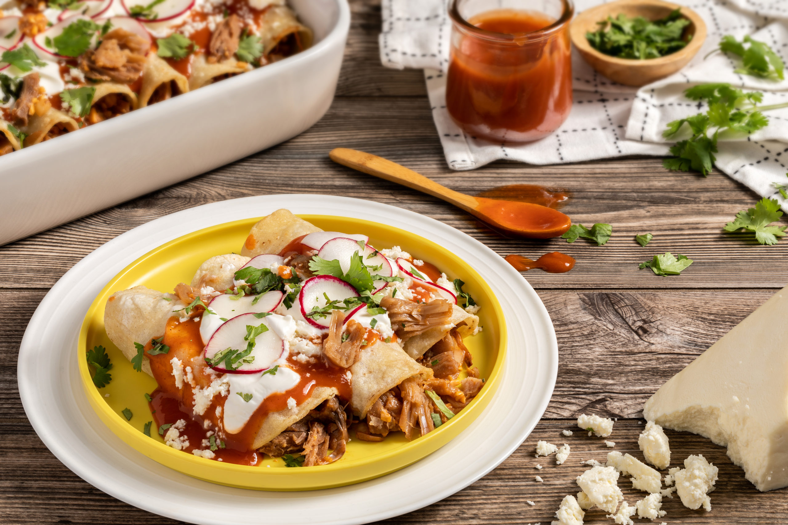 vegetarian pulled pork enchiladas